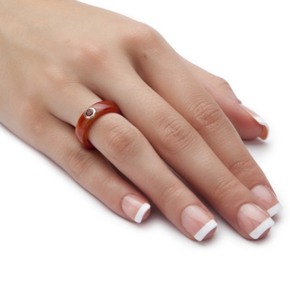 PURE RED JADE GARNET RING - Picture 2 of 3